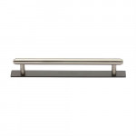 M Marcus Heritage Brass Stepped Design Cabinet Pull with Plate 160mm Centre to Centre